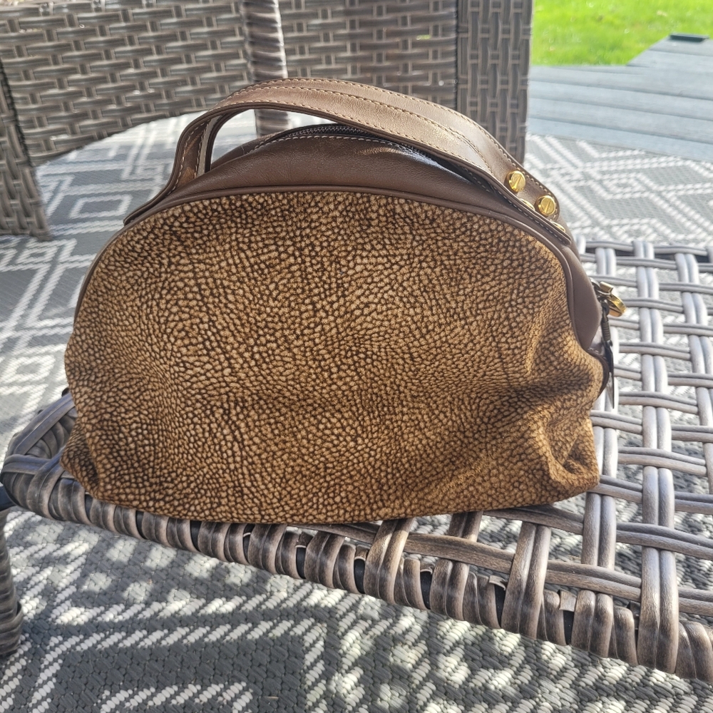 Borbonese By Redwall Suede Leather  Handbag Clutch